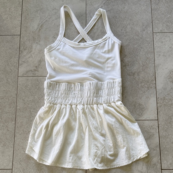 FP Movement by Free People Women's Way Home 1 piece Skort Romper, White, M - Picture 7 of 11